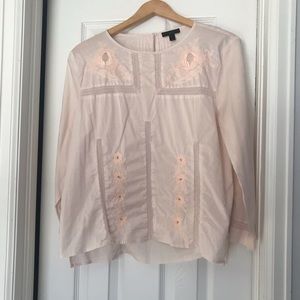 J Crew embroidered blouse